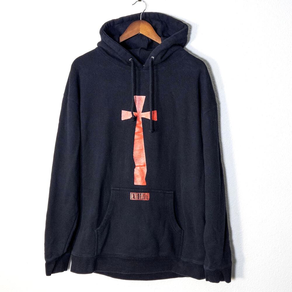 Demi Lovato Hoodie Black Size XL Goth Emo Streetwear Y2K Grunge